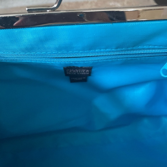 New Turquoise blue and yellow purse. Wilson leather pelle studio. NO TAGS - Picture 2 of 9